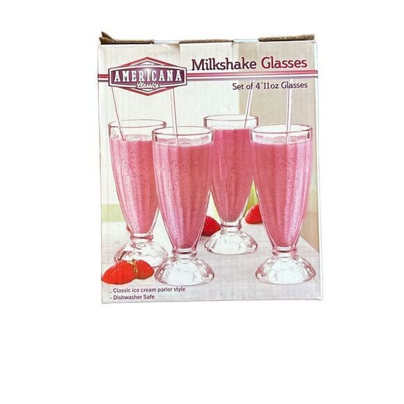 Americana Classics Set of 4 Milkshake Glasses new - Picture 1 of 3